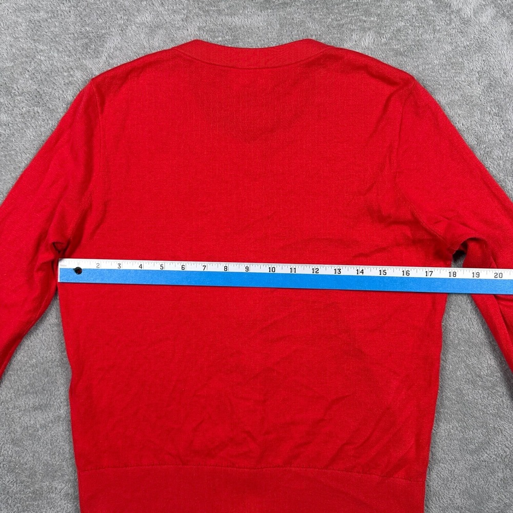 Kate Spade Red Embellished Cardigan Sweater Medium Silk Cashmere Cotton C258 - Picture 8 of 12